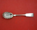 Coin Silver Preserve Spoon with Shell Bowl 6 7/8" Serving Heirloom Silverware