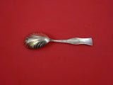 Flora by Shiebler Sterling Silver Sugar Spoon shell bowl w/ wild rose  5 7/8"