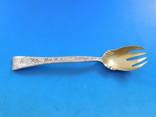 Lap Over Acid Etched Tiffany Sterling Silver Ice Cream Fork GW Forge Me Not