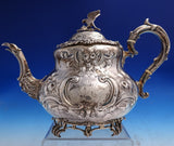 Martin Hall and Co English Victorian Sterling Silver Tea Set 5pc 3D Bird (#8710)