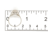 18k White Gold Art Deco Genuine Natural Diamond RIng Hand Engraved 5 (#J7290)