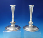 Gadroon by Hamilton Sterling Silver Candlestick Pair 7 1/2" x 5" c.1920 (#5457)