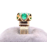 Victorian .80ct Genuine Natural Emerald 14k Rose Gold Ring Jewelry (#J5778)