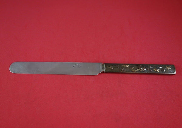 Kozuka by Unknown Bronze Handle Regular Knife with SP Blunt Blade and Birds 9"