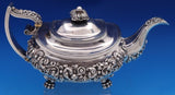 John Watson & Son English Georgian Sterling Silver Tea Set 3pc Floral (#8395)