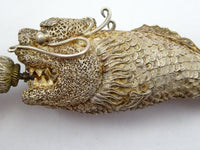 Sterling Filigree Tussie Mussie Posey Posy Holder with Fish Handle (#J1235)