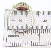 14k White Gold 5.52ct Genuine Natural Cabochon Garnet Ring (#J4053)