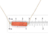 14k Yellow Gold Necklace with 7.70 Carat Genuine Natural Coral Bead (#J7529)