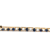 14k Antique Montana Sapphire and Pearl Bar Pin (#J5384)