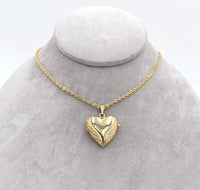 14k Yellow Gold Heart Locket with Cable Chain 18.5" and Toggle Clasp (#J7184)