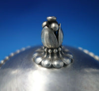 Beaded by Georg Jensen Sterling Silver Chocolate Pot Set 3pc #187 (#5925)