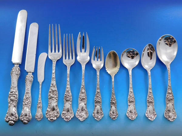 American Beauty by Shiebler Sterling Silver Flatware Set 12 Service 135 pc Din