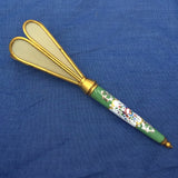 Tussie Mussie with Celluloid Five Panel Cup and Enamel Porcelain Handle #J7457