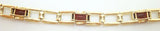 14k Gold Specialty Barrel Cut Genuine Natural Garnet Bracelet (#J2569)