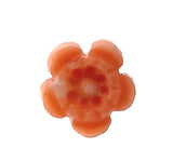 14k Rose Gold Carved Genuine Natural Coral Flower Stud Earrings (#J7352)
