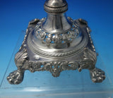 FDG .833 Silver Candlestick Pair Applied Flowers Ball Lion Feet c.1850 (#5522)