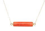 14k Yellow Gold Necklace with 7.70 Carat Genuine Natural Coral Bead (#J7529)