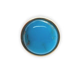 14k Gold 6.86 Carat TW Ithaca Peak Blue Genuine Turquoise Stud Earrings (#J7138)