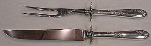 Sweetheart Rose By Lunt Sterling Silver Steak Carving Set 2pc