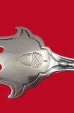 Keystone by Whiting Sterling Silver Serving Tong Bright-Cut with Acorn 5 1/4"
