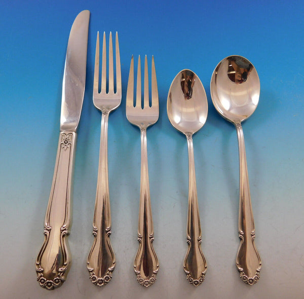 Wedding Bells by International Sterling Silver Flatware Set 8 Service 40 pcs