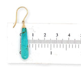 14k Yellow Gold Pair of Genuine Tyrone Turquoise Briolette Drop Earrings #J6705