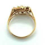 14k Cultured Saltwater Pearls and Diamond Ring (#J4930)