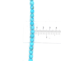 6mm Strand of Kingman Genuine Turquoise Beads Necklace w/ 14k Clasp 25" (#J6757)