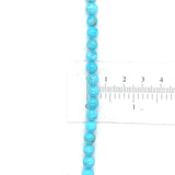 6mm Strand of Kingman Genuine Turquoise Beads Necklace w/ 14k Clasp 25" (#J6757)