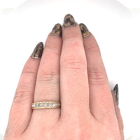 10k Hand Carved Genuine Natural Diamond Wedding Band Ring Size 6.75 (#J5898)