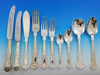 Queens by Sheffield English Silverplated Flatware Set Service 125 pieces Dinner
