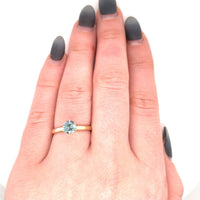14k Yellow Gold .95ct Blue Genuine Natural Montana Sapphire Ring (#J5524)