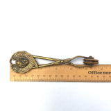 Victorian Brass Skirt Lifter with Winged Angel Cherub 6" (#J1345)