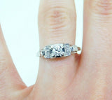 Vintage 14k White Gold Genuine Natural Diamond Ring .40cts (#J874)