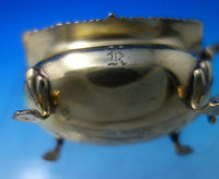 English Sterling Silver Mustard Pot Vermeil with Cobalt Liner and Spoon (#6299)