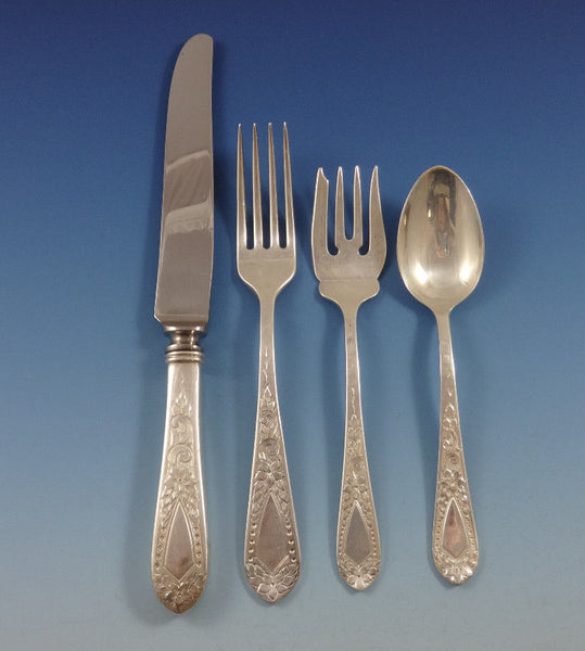 Betsy Patterson Engraved by Stieff Sterling Silver Flatware Set Service 35 Pcs