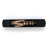 Victorian 14k Gold Black Onyx and Pearl Bar Pin Lily of the Valley (#J6251)