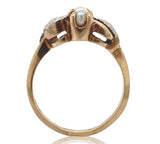 10k Yellow Gold Pearl Ring with White Gold Accents Size 8.25 Jewelry (#J6616)