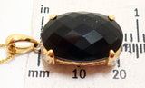 14k Gold Checkerboard Genuine Natural Smoky Quartz Pendant w/ Diamonds (#J2955)