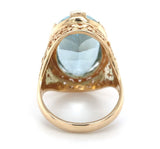 14k Yellow Gold GIA 11.95 Carat Fine Genuine Natural Aquamarine Ring (#J6508)