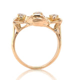 14k Yellow Gold 1.50 Carat TW Diamond Ring Bouquet of Flowers Size 6 (#J7015)