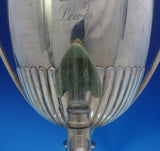 English Georgian Sterling Silver Samovar with Coat of Arms Dogs Flowers (#4051)