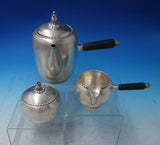 Beaded by Georg Jensen Sterling Silver Chocolate Pot Set 3pc #187 (#5925)