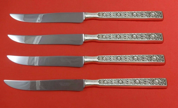 Spanish Tracery by Gorham Sterling Silver Steak Knife Set Texas Sized Custom