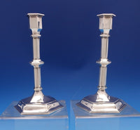 Wm. Hutton and Sons English Victorian Sterling Silver Candlestick Pair (#8433)