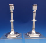 Wm. Hutton and Sons English Victorian Sterling Silver Candlestick Pair (#8433)