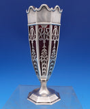 W. Lister and Sons English Estate Sterling Silver Vase with Glass #7728 (#8121)