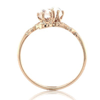 10k Rose Gold Two-Stone Genuine Natural Victorian Moonstone Ring (#J6927)