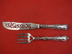 JG English Sterling Silver Fish Serving Set HH AS Brite-Cut Birmingham 1849