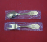 Christmas by A. Michelsen Sterling Silver Fork and Spoon Set 2pc 1982 Vermeil